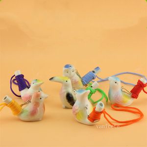 Creative Water Bird Whistle Clay Birds Ceramic Glazed Song Chirps Bath Time Kids Ceramic Toy Whistle Gift Christmas Party Favor Home Decoration LT519