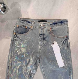Designer Pants Pantalones Męskie dżinsy Rubled dżinsy zwykłe dżinsy dżinsy łzy fioletowe designerskie dżinsy dżinsy fioletowe dżins CHD2308265 Megogh