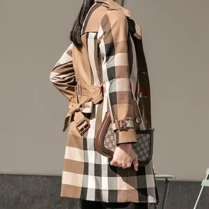 Designer Fashionb's New Light British Style Classic Large Plaid Slim Waist Temperament Dress Commuting jacketstop