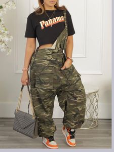 Macacões femininos macacão deat 2023 moda camuflagem carga para mulheres alta rua casual solto grande bolso estilingue macacão feminino 25y0723 230826