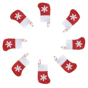 Mini Christmas Stocking Snow Design Xmas Cute Home Decorations Christmas Crofts Christmas Gifts Gives Poons Bag Forks Bag