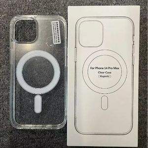 Transparente, klare, magnetische, stoßfeste Handyhüllen aus Acryl für iPhone 15 14 13 12 11 Pro Max mit Einzelhandelsverpackung, kompatibles Magsafe-Wireless-Ladegerät