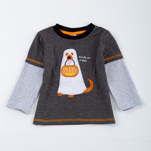 Bluzy bluzy Girlymax Halloween Fall Fall Dinosaur Pumpkin Stripe Boys Long Rleeves TOP BOUTIQUE BAWETY