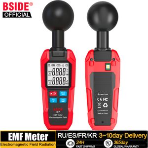 Тестеры радиации Bside EMF Meter Профессиональное электромагнитное поле для радиационного детектора Руковолочное радиатор Электрический магнитный дозиметр Гейгер Тест 230826