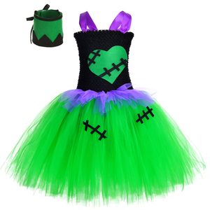 Cosplay zumbi trajes de halloween para meninas crianças monstro tutu vestido carnaval festa tule outfit crianças roupas 1 14y 230825