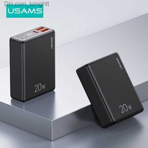 USAMS 10000 мАч Power Bank 20 Вт PD Powerbank QC3.0 с цифровым дисплеем и портативным внешним зарядным устройством для iPhone Q230826