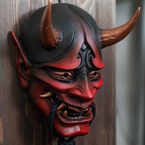 Party Masks Halloween Japanese Devil Horror Kabuki Demon Mask Hundred Ghosts Night Out latex Ghost Samurai Carnival Props Prom Party Mask 230826