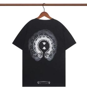 Mens T-Shirts Classics Heart High Quality Brand Crew Sanskrit Neck Chromes Short Tees Tops Ch Tshirts Sweater Casual Horseshoe Sanskrit Cross Print Chromees el