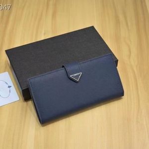 Designer Classic håller First Layer Cowhide Triangle Label Plånbok Designer Kreditkortshållare Plånbok med Box Card Bag