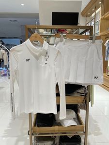 Polos femininos roupas de golfe camiseta verão feminino gelo toque fino manga longa camisas estiramento rápido-seco golfe topo 230825