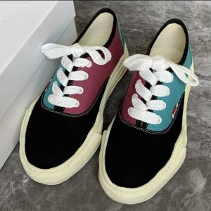 Marca Maison Mihara Yasuhiro Sapatos Dissolvidos MMY Sapatos de Lona Masculinos e Femininos Sola Grossa Baixo Top Clássico Puro Preto e Branco Sapatos de Bordo