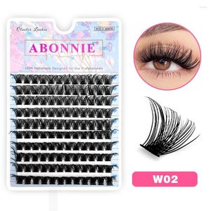 False Eyelashes Abonnie DIY Clusters Eyelash Extension 120 Volume Individual Cat Eye Lashes Natural Segmented Bundles