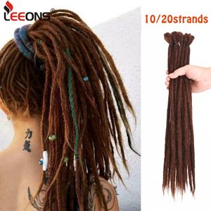 İnsan saçı sentetik el yapımı dreadlocks saç uzantıları kadınlar için saç uzantıları 10/20 pcs el yapımı korkular sentetik örgü saç tığ işi stilleri 230826