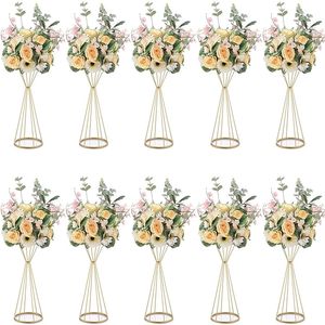 Andra evenemangsfestleveranser 70 cm50cm Flower Vases Gold White Stands Metal Road Lead Wedding Centerpiece Flowers Rack för dekoration 230825