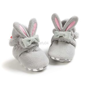 First Walkers Booties Baby Socks Shoes Girl Winter Warm Cute Rabbit Ear Toddler Prewalkers Soft Anti-slip Infant Newborn Crib Crl Shoes L0826