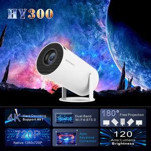 Projector Hy300 4K Android 11 Dual Wifi6 120 ANSI Allwinner H713 BT5.0 1080P 1280*720P Home Cinema Outdoor Projetor