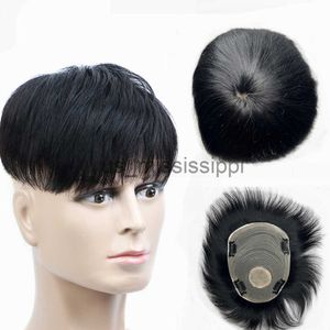 Synthetic Wigs Men's Wig Thick Human Hair Toupee with PU Around Hair Replacement System Prosthetic Hair Wig Male Pieces For Men Baldness x0826