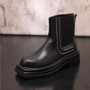 High Autumn Winter Top British Style Zipper Trim Platform Trend Men S Boots Aa Aee Fahion Boot