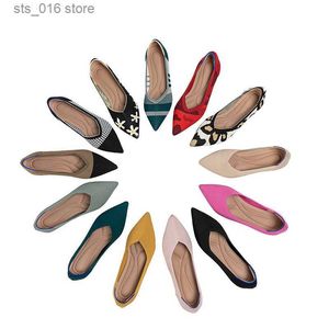 Scarpe da donna della moda Autunno primavera per il tempo di primavera e vestito piatto a maglia appuntiti elastici comode scarpe boutique T230826 307