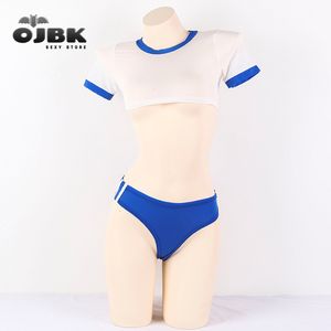 Sexy pijama meninas anime cosplay traje japonês estudante uniforme cheer líder roupa erótica lingerie conjunto aberto virilha calcinha 230825