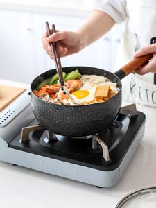 Pannor japansk stil liten kruka en person hushållens snabb nudel soppa non-stick aluminium legering komposit multi-lagers botten