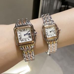 New Elegant Designer Classic 2023 Watch Womens Mens Panthere Fashion Quartz Square Tank Women Gold Sier Orologi Montre de Luxe ES 47686 26390 61