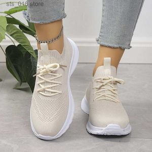 Dress Shoes Rimocy Summer Women Breathable Sneaker Shoes Women Comfortable Mesh Lace-Up Flats Woman Casual Non-Slip Platform Sports Shoes T230826