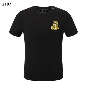 Designer PP Crânio Diamante T-shirt Tiger Phillip Plain Homens Camiseta Manga Curta Dollar Bear Marca Tee Crânios de Alta Qualidade Camiseta Tops PP2107