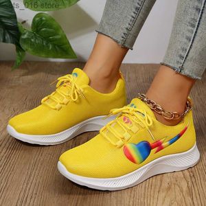 Fashion Women's Sneakers Rimocy Lace-Up 2024 Print Dress Breathable Mesh Casual Woman Soft Bottom Non-Slip Ladies Sport Shoes T230826 529