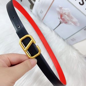 Luxury Designer Women Thin Waist genuine leather reversible belt Fashion Vintage waistband Width 2cm size 95cm-110cm With Dress Decorative woman Letter v belts