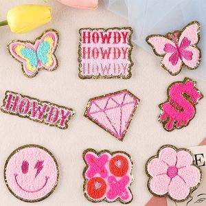 Taschenteile Zubehör Aufbügeln Howdy Pink Patch Rodeo Bachelorette Party Southwest Patch Western Boot Space Cowgirl Southern Girl Geschenk Yall 230826