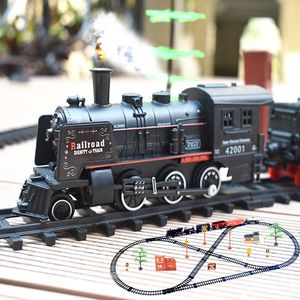 ElectricRC Track Children's Toy Electric Train Set Railway RC Train Model barnleksaker för barn Rail Remote Control 230825