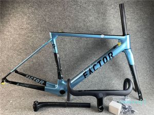 Super Light Factor O2 Carbon Road Bike Ramka niebieska i kierownica V hamulec hamulca
