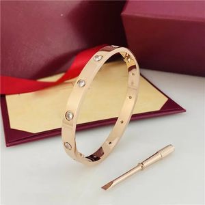 Designer-Armband Titanstahl verblasst nie Liebe Armreif Silber Gold Schraube Schraubendreher Nagel Luxus-Armband für Frauen Mann Diamanten Verlobungsschmuck Geschenk