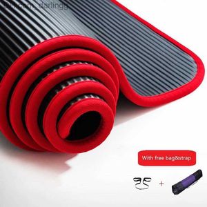 Jusenda NBR 10mm Yoga Mat Non-slip 183*61cm Fitness Sports Gym Pilates Pads Tear Resistant Gymnastic Mats With Bag Strap Q230826