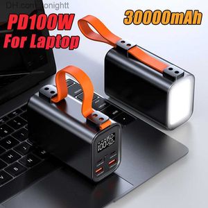 Power Bank 30000mAh 100W Tipo C PD Two-Way Fast Charging Powerbank para 14 Samsung Laptop Notebook Powerbank Q230826