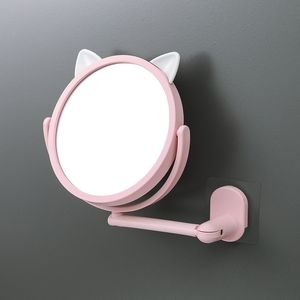 Compact Mirrors CX215 Fold Makeup Mirror Bathroom Wall Mounted Beauty Vanity Mirror Makeup Bath Cosmetic Folding 230826