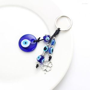 Keychains Blue Evil Eye Eye Keychain utsökta små pärlor hängsmycken Hemägare presentpåse Tillbehör B85D