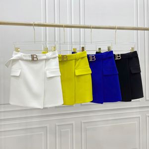 Skirts Simple Casual A-line Short Skirt Women's Summer Fashion Slim Skirt Metal Buckle Solid Color All-match Skirt 230825