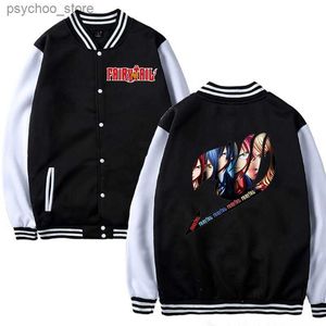 Japonya Anime Peri Tail Beyzbol Üniforma Kadınlar/Erkekler Günlük Beyzbol Jersey Moda Açık Beyzbol Ceket Sweatshirts Q230826