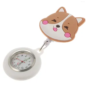 Pocket Watches Watch Nurses Clip Hanging Fob Badge Women Retractable Cartoon Lapel Nursing Digital Brooch Hanger