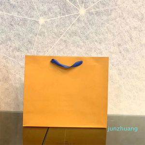 Orange Original Gift Paper bag handbags Tote bag high quality Fashion Shopping Bag