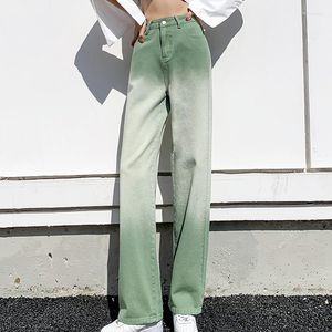 Women's Jeans Lengthen Loose Green Straight For Women High Waist Wide Leg Femme Trousers Casual Comfort Denim Mom Pants 2023 Bottoms