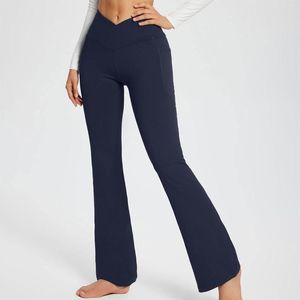 Legginsy dla kobiet szerokie nogi kobiety Flare Yoga Pants Elastic Bell Bottoms High talia taniec fitness Pilates Spodni 2023