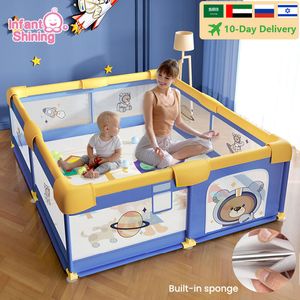 Baby Rail Infant Shining Children Playpen with Foam Protector Safety Fence Kid Ball Pit for Babies Indoor Toy Playground 230826