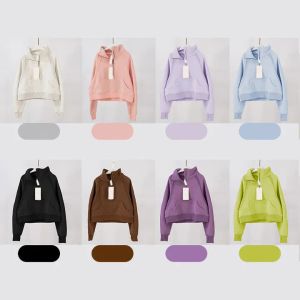 Designer yoga full zipper hoodie scuba half zipper hooded outdoor leisure sports hoodie tracksuit exercise thick blouse round neck hoodie 0140