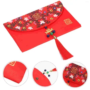 Saco de embrulho de presente estilo chinês pacote vermelho envelopes de tecido sorte dinheiro de casamento Hong Bao