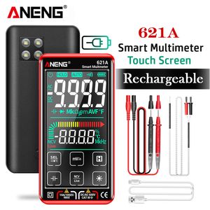 Multimeters ANENG 621A Smart Digital Multimeter ekran dotykowy Multimetro Tranzystor 9999 Liczba prawdziwy RMS Auto Zakres DC/AC 10A Miernik 230825