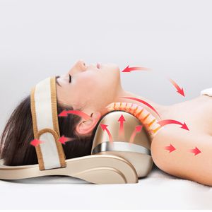 Massageando travesseiros de pescoço carga elétrica massageador vértebra cervical travesseiro maca airbag dispositivo de tração relaxar 230825