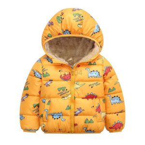 Piumino invernale per bambini Giacche per ragazzo Cappotti per bambini Natale Spessa peluche in pile Abbigliamento Cappotti per bambini Giacca per ragazzi in cotone Dinosauro Capispalla L0826